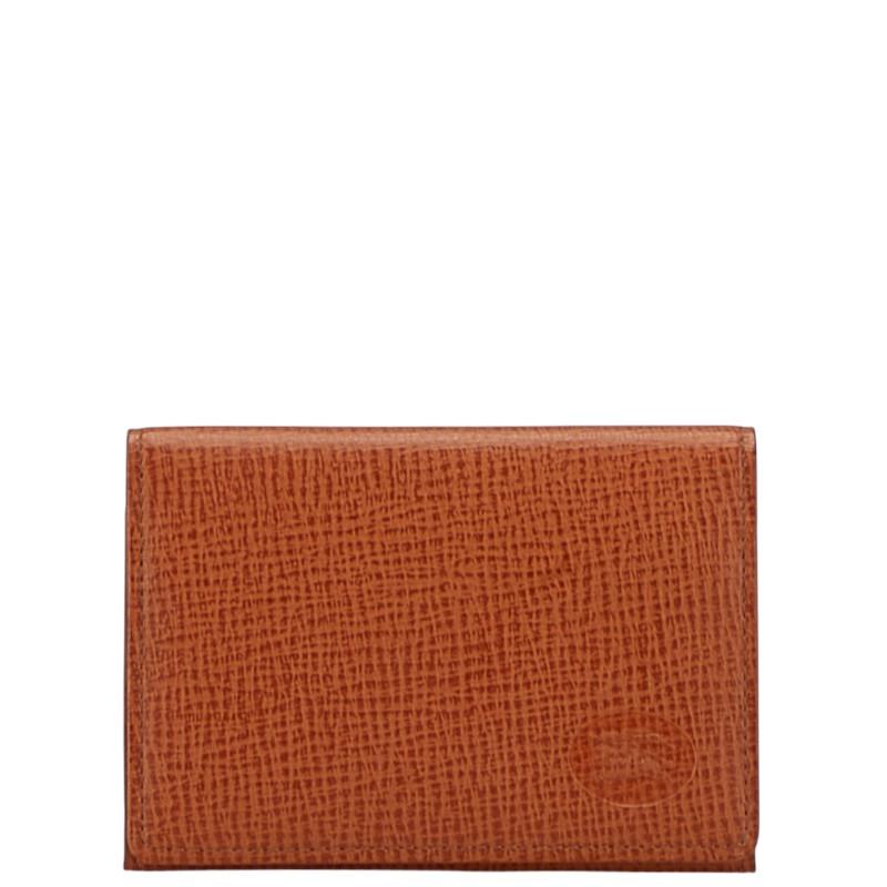 バーバリー ロゴ 名刺入れ カードケース ブラウン レザー メンズ BURBERRY 【中古】 BURBERRY（バーバリー） ロゴ 名刺入れ カードケース ブラウン レザー