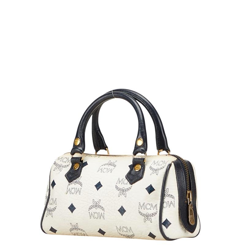 MCM バッグ ヴィセトス ミニボストン PVC レザー MCM エム シー ヴィセトス ロゴグラム ハンドバッグ ミニ