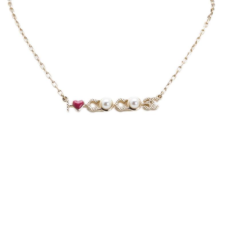 CHANEL シャネル ハートモチーフ パールビーズネックレス CHANEL（シャネル） I LOVE COCO ハート モチーフ パール ネックレス
