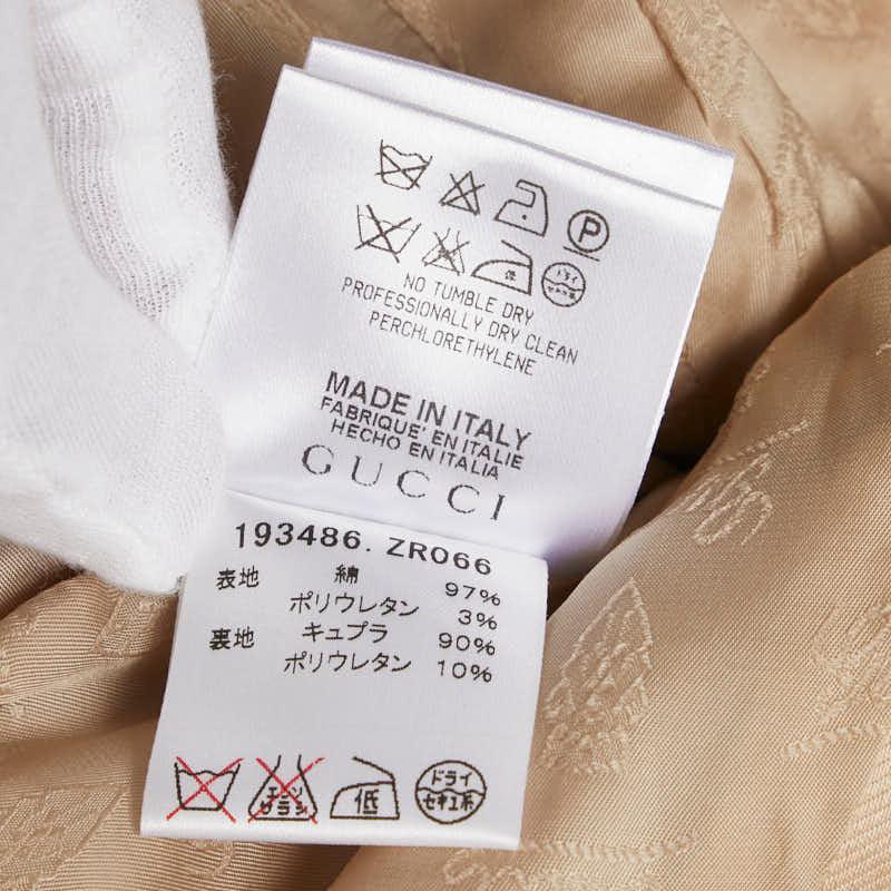 グッチ 1B テーラードジャケット サイズ:44 193486 ベージュ コットン キュプラ レディース GUCCI 【中古】 GUCCI（グッチ） 1B テーラードジャケット サイズ:44 193486 ベージュ