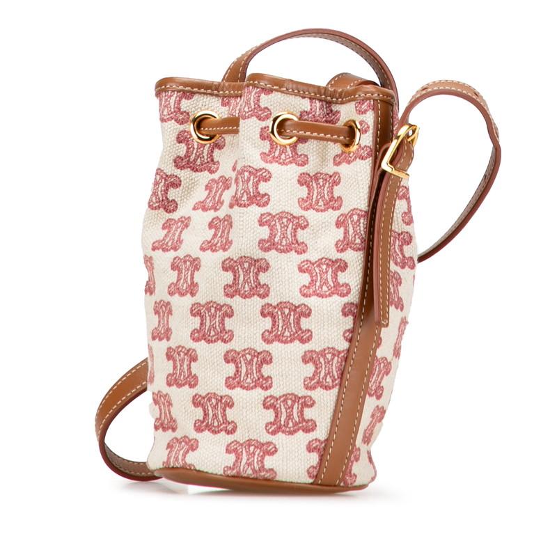 CELINE（セリーヌ） トリオンフ ショルダーバッグ ベージュ レッド 