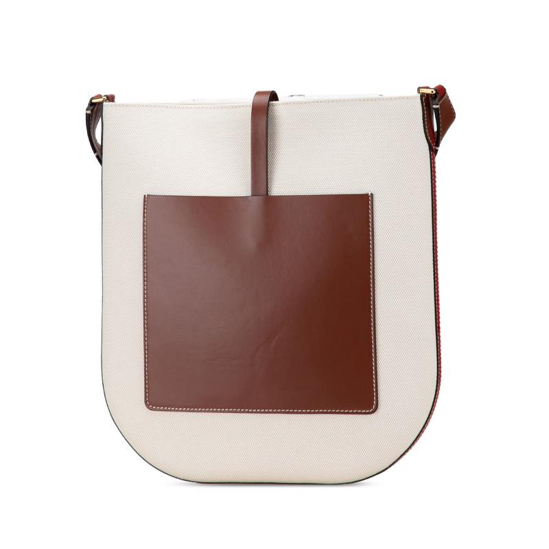 バーバリー ロゴグラフィック ショルダーバッグ ベージュ ブラウン キャンバス レザー レディース BURBERRY 【中古】 BURBERRY（バーバリー） ロゴグラフィック ショルダーバッグ ベージュ
