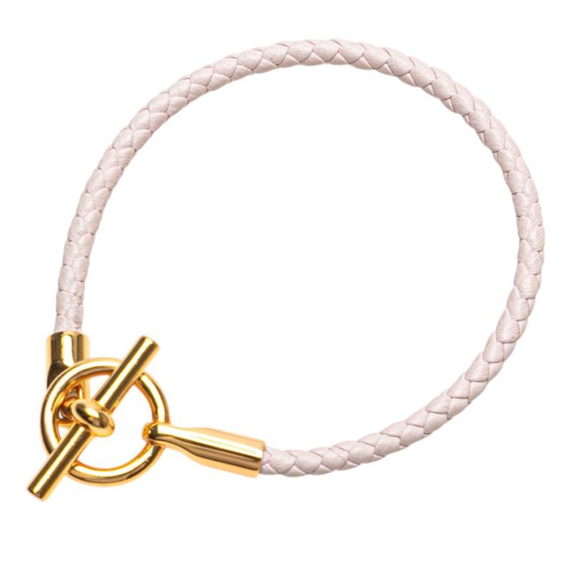 HERMES（エルメス） グレナン ブレスレット ピンク ゴールド レザー 