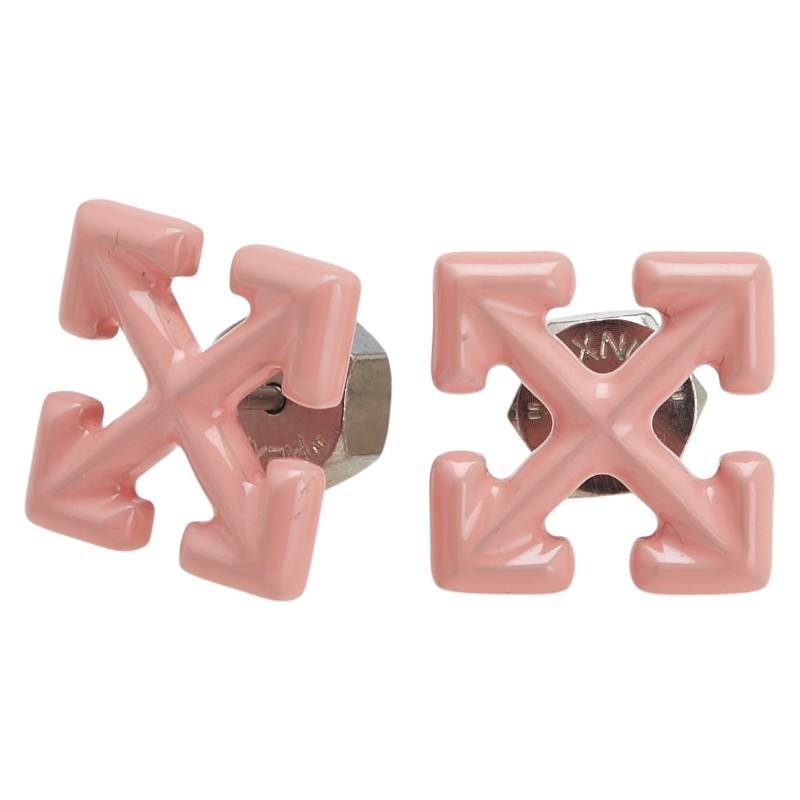 オフホワイト ミニ アロー スタッドピアス ピンク エナメル メンズ OFF