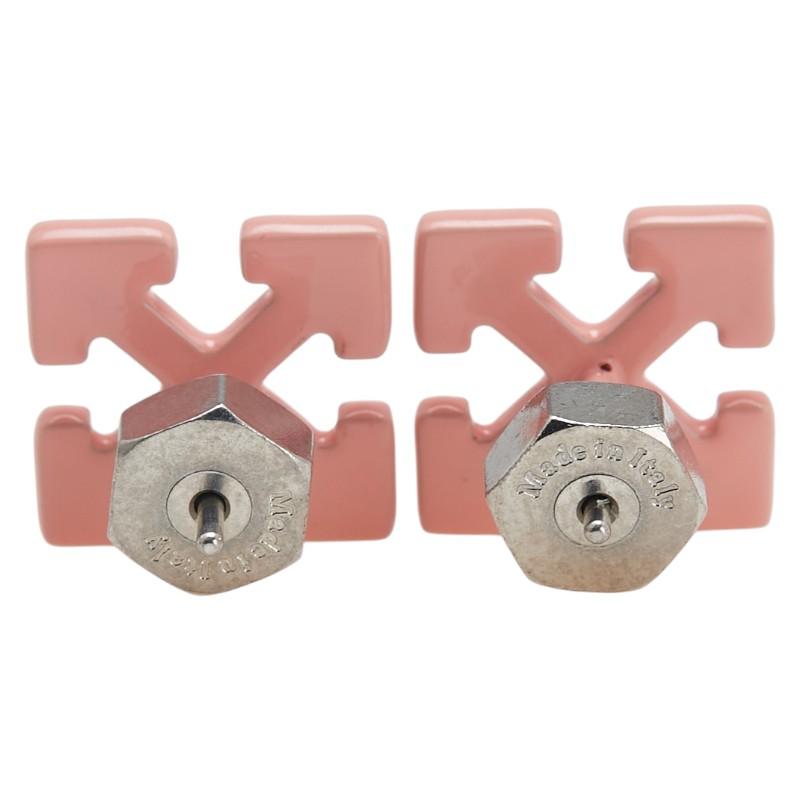 オフホワイト ミニ アロー スタッドピアス ピンク エナメル メンズ OFF