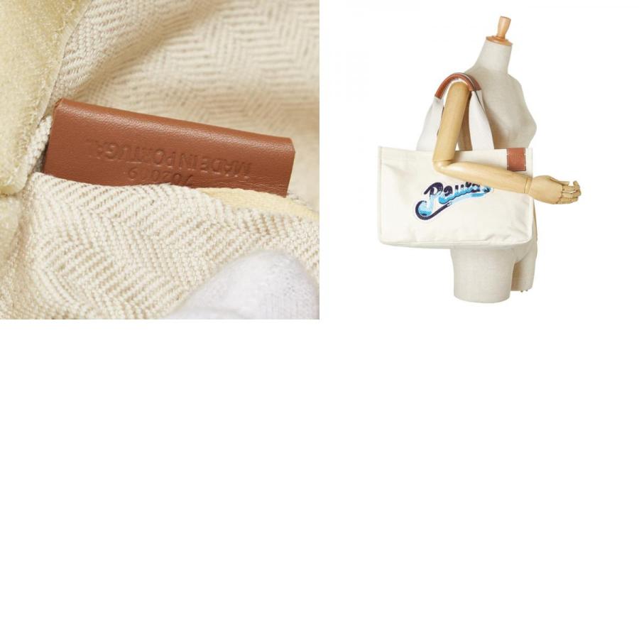 ロエベ LOEWE ショルダーバッグ パウラズ イビザ キャンバス/レザー ブルー/ブラウン レディース 送料無料【中古】 e61132a LOEWE（ロエベ） ショルダーバッグ パウラズ イビザ キャンバス/レザー
