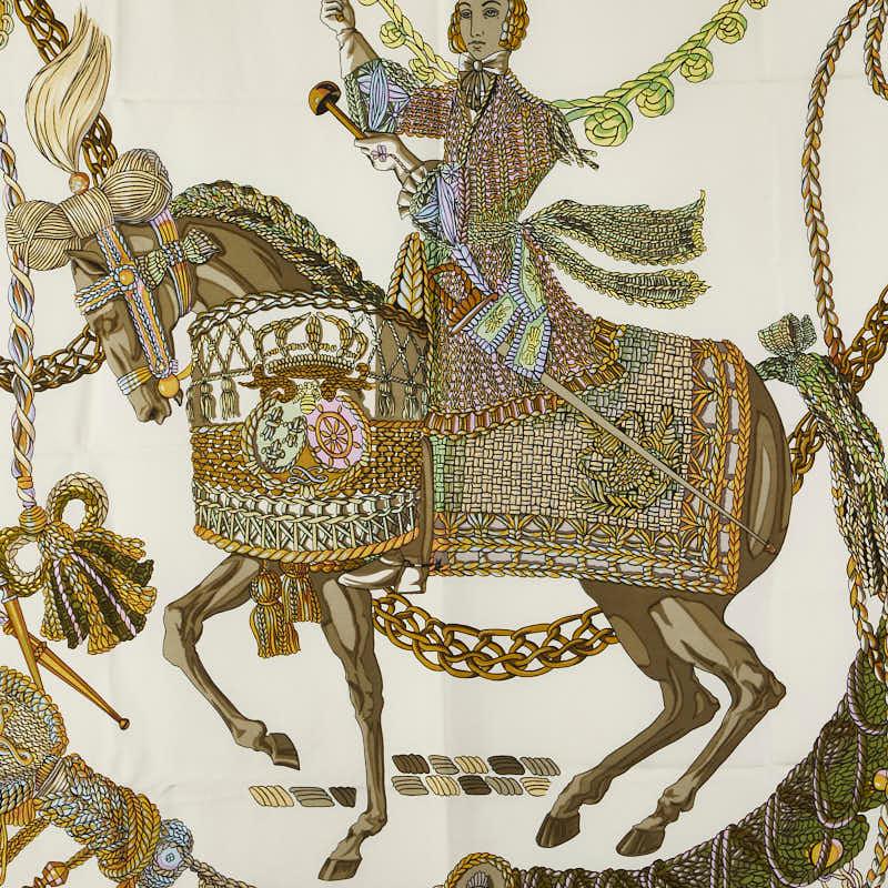 HERMES エルメス カレ90 Le Timbalier ティンパニ奏者 スカーフ ピンク