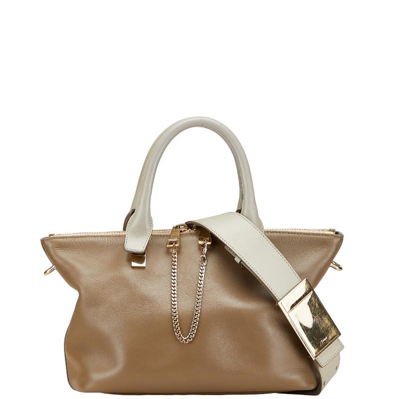 クロエ ベイリー ハンドバッグ ショルダーバッグ 2WAY グレージュ グレー レザー レディース Chloe 【中古】 Chloe（クロエ） ベイリー ハンドバッグ ショルダーバッグ 2WAY