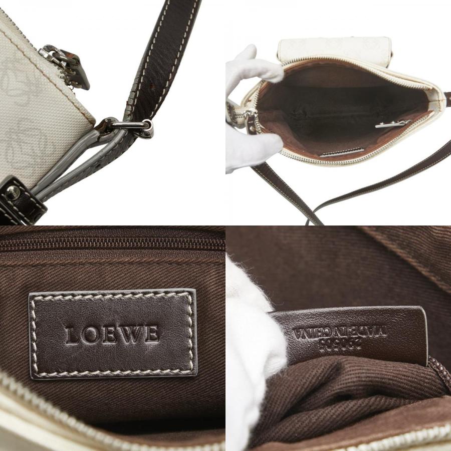 LOEWE（ロエベ） アナグラム ショルダーバッグ ホワイト ブラウン PVC