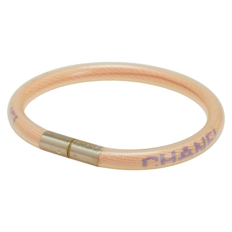 シャネル ロゴチューブ スポーツライン ブレスレット オレンジ ゴールド ビニール メッキ レディース CHANEL 【中古】_1