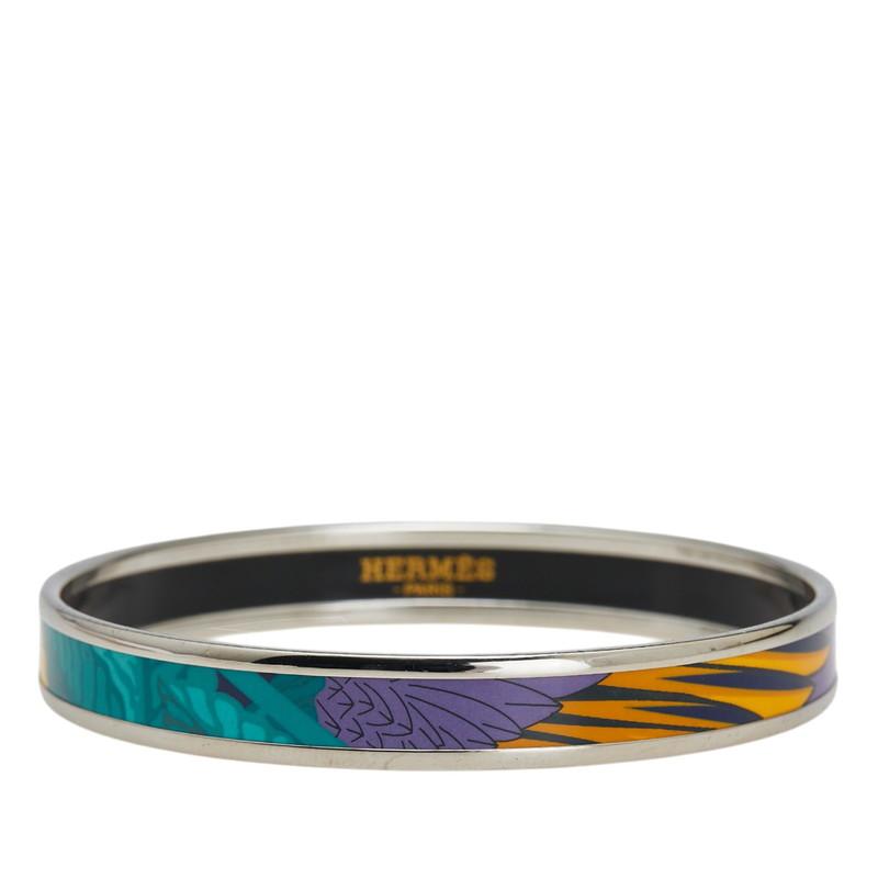 エルメス HERMES エマイユ バングル 七宝焼 マルチカラー HERMES（エルメス） エマイユPM 七宝焼き バングル シルバー マルチ