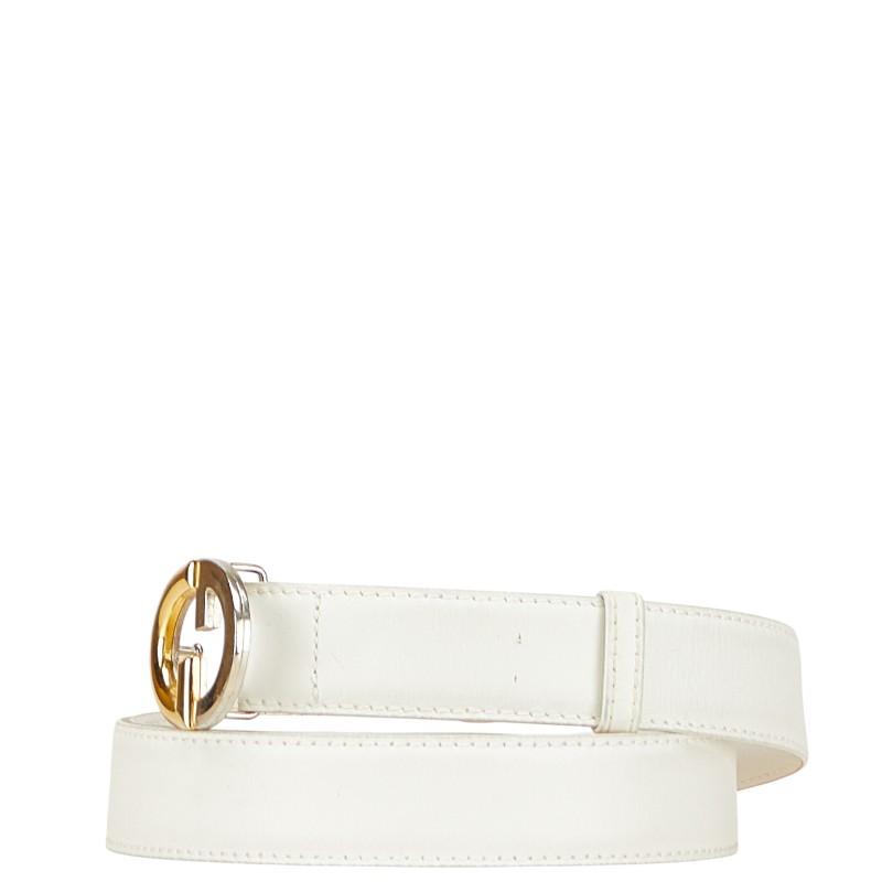 GUCCI（グッチ） オールドグッチ ベルト サイズ：85 ホワイト レザー 