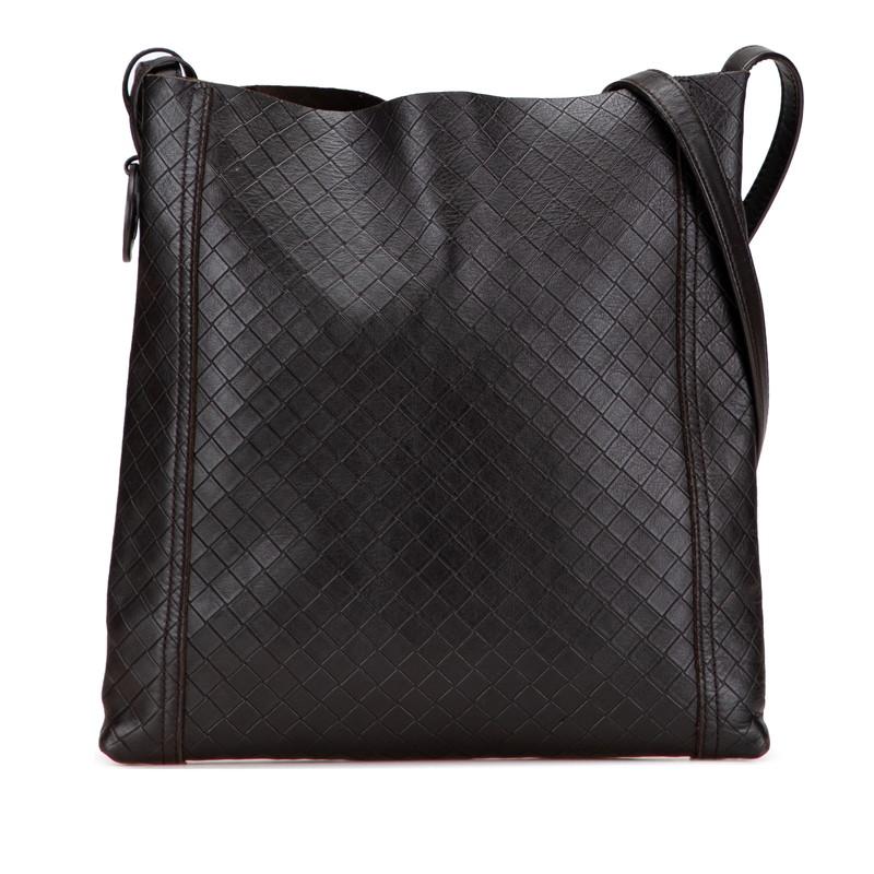 ボッテガヴェネタ イントレチャート 斜め掛け ショルダーバッグ ダーク