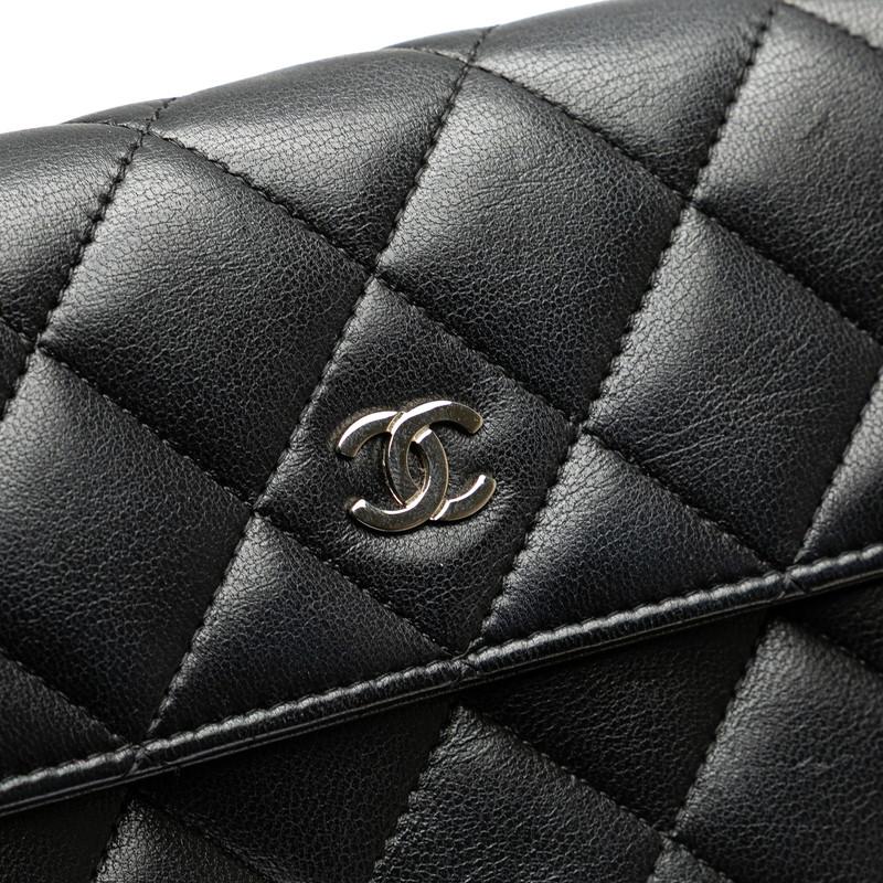 CHANEL シャネル マトラッセ ココマーク 長財布 ブラック ラムスキン  