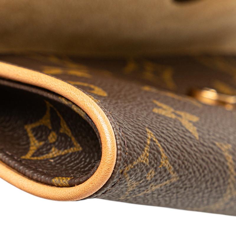 ルイ ヴィトン モノグラム ポシェット ツインPM 斜め掛け ミニ ショルダーバッグ M51854 ブラウン PVC レザー LOUIS VUITTON 【中古】