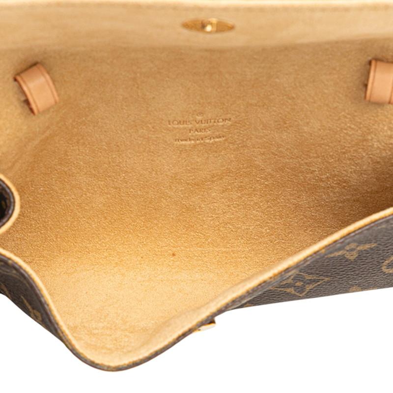 ルイ ヴィトン モノグラム ポシェット ツインPM 斜め掛け ミニ ショルダーバッグ M51854 ブラウン PVC レザー LOUIS VUITTON 【中古】