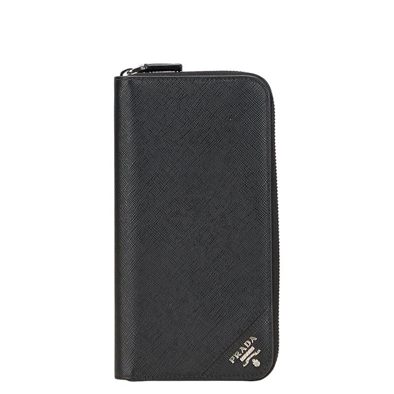 PRADA（プラダ） 三角ロゴプレート 長財布 ブラック サフィアーノ