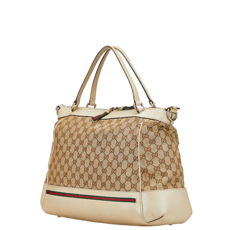 グッチ GGキャンバス シェリーライン メイフェア トートバッグ ショルダーバッグ 2WAY 257349 ベージュ キャンバス GUCCI 【中古】_1