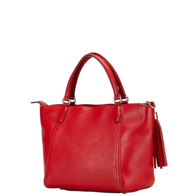 GUCCI ソーホー　ボストンバッグ ハンドバッグ レザー　レッド　GG 赤 GUCCI（グッチ） ソーホー ハンドバッグ ショルダーバッグ 2WAY レッド
