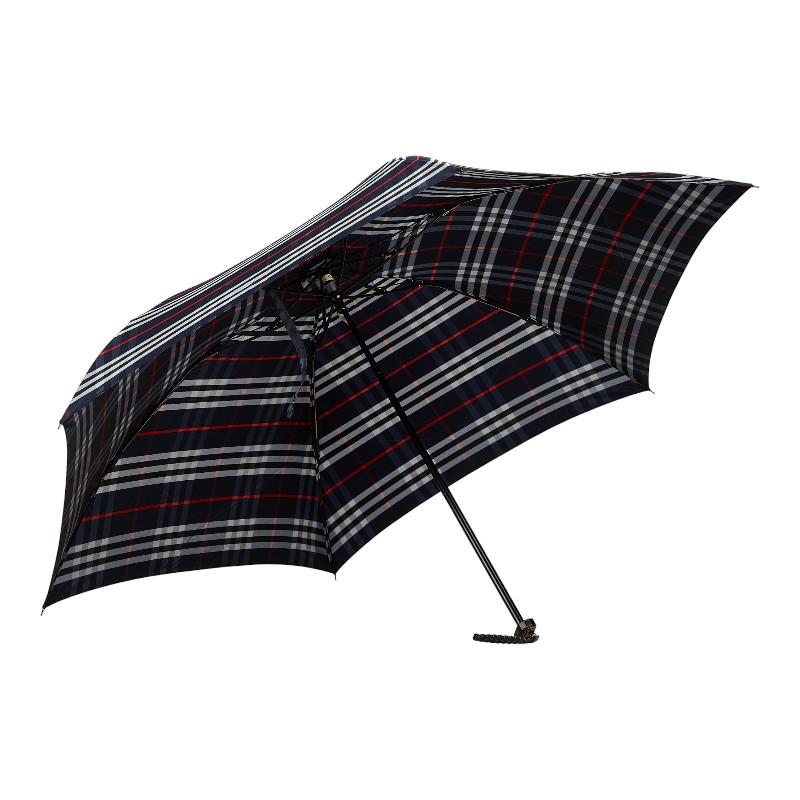 Burberryバーバリーチェック柄ブラック長傘 BURBERRY（バーバリー） チェック 折りたたみ傘 雨傘 ネイビー マルチ