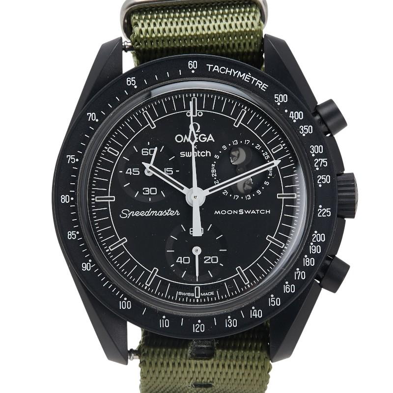 オメガスウォッチ　スヌーピー　スピードマスター オメガ×スウォッチ、スヌーピー・ムーンフェイズにオールブラック追加