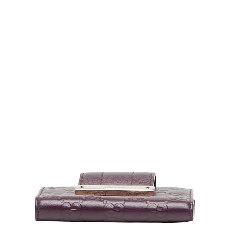 GUCCI（グッチ） グッチシマ 二つ折り財布 181669 パープル レザー