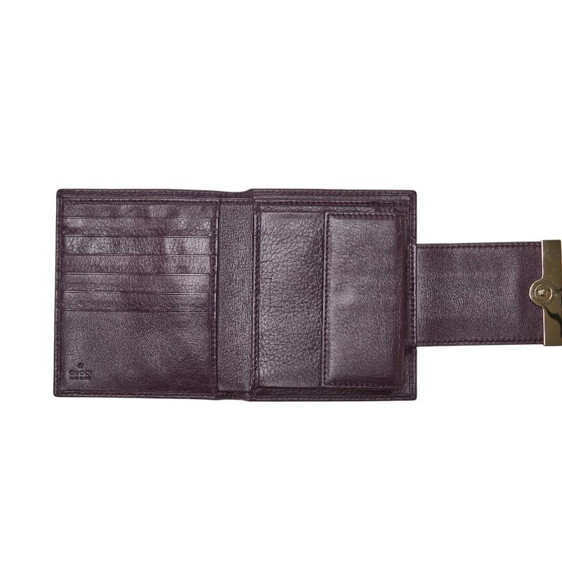 GUCCI 二つ折り財布 パープル　レザー GUCCI グッチ 財布 ダブルG ジップアラウンドウォレット パープル