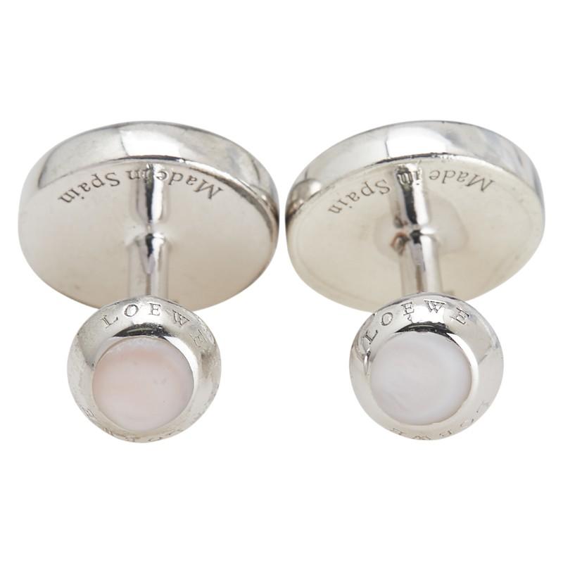 LOEWE ロエベ アナグラム シェル カフス カフリンクス シルバー