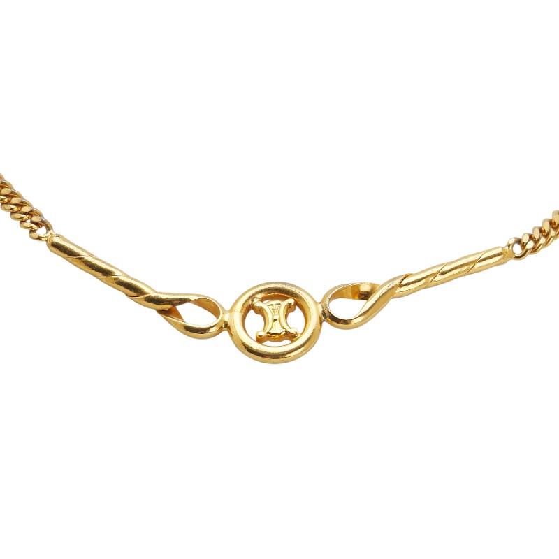 ヴィンテージ セリーヌ トリオンフ ゴールドカラー チョーカーネックレス CELINE セリーヌ トリオンフ ネックレス ゴールド メッキ
