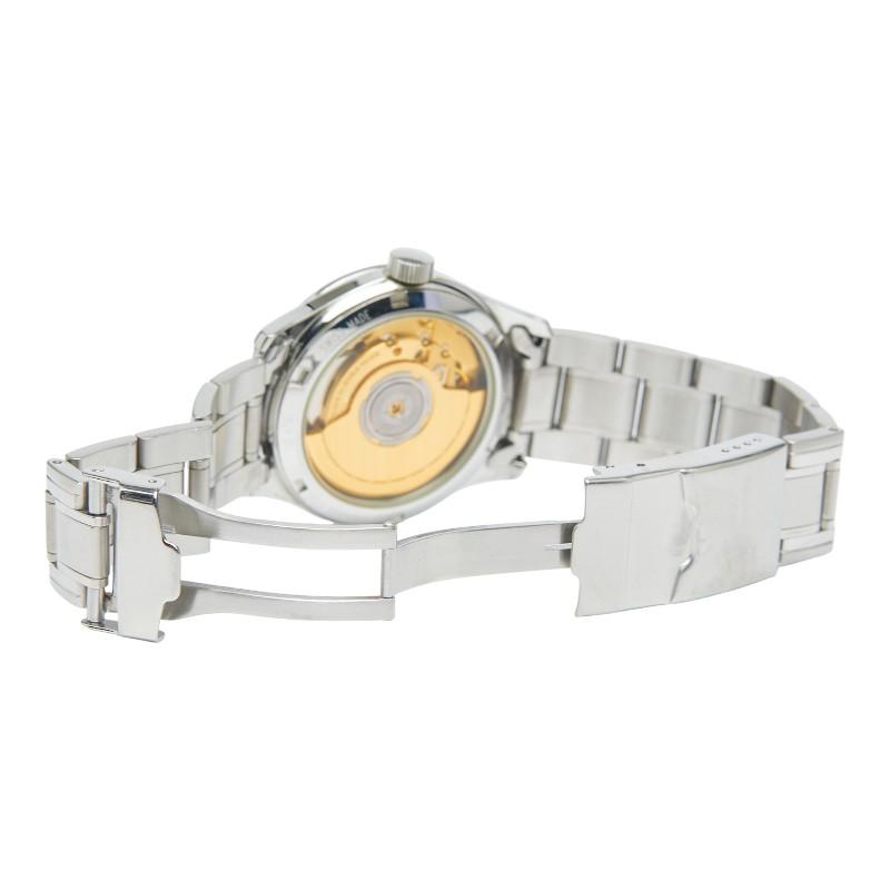 レ ジェネヴェ 腕時計 GMT パワーリザーブ 自動巻き シルバー文字盤  