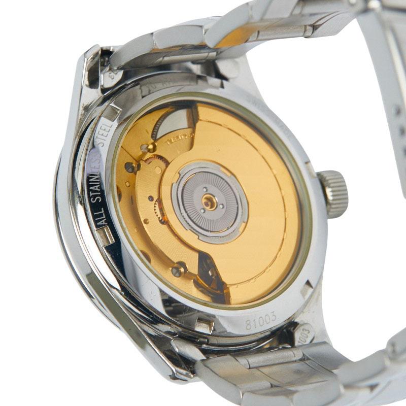 レ ジェネヴェ 腕時計 GMT パワーリザーブ 自動巻き シルバー文字盤  