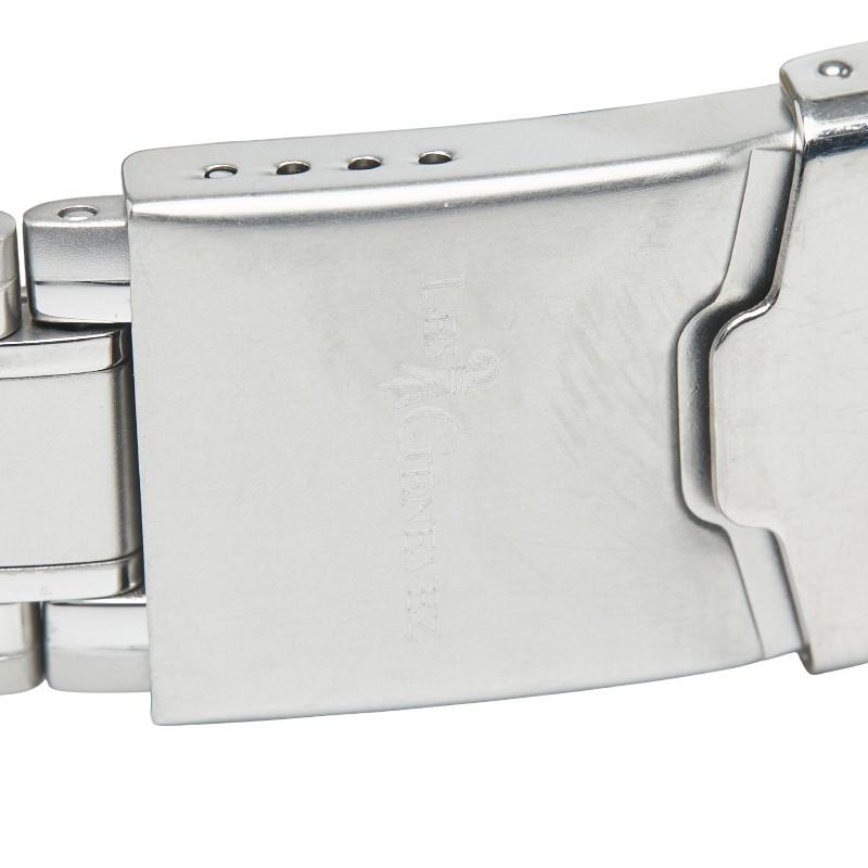 レ ジェネヴェ 腕時計 GMT パワーリザーブ 自動巻き シルバー文字盤  