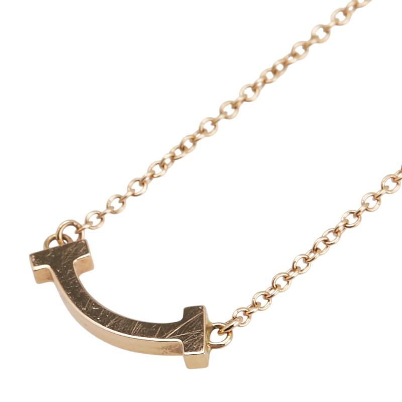 TIFFANY&Co. ティファニー Tスマイル ミニ ペンダントネックレス K18PG  