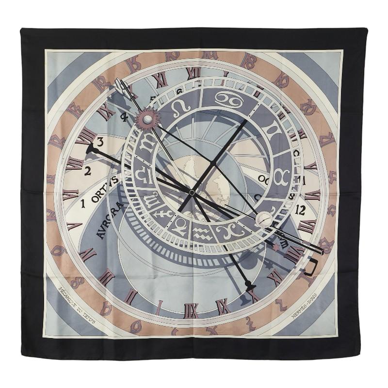 HERMES エルメス カレ90 MECANIQUE DU TEMPS 時の仕掛け スカーフ