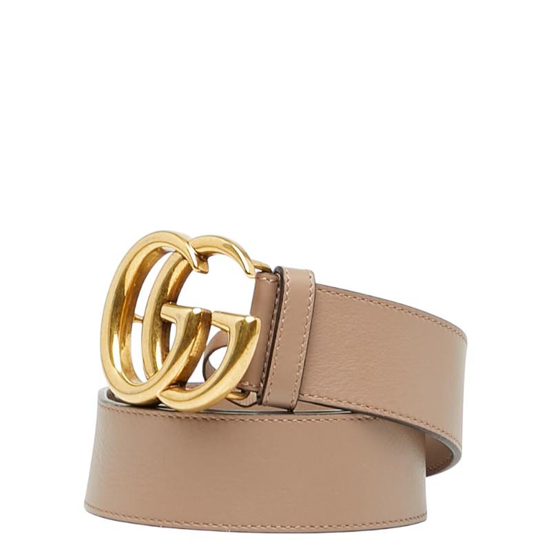 GUCCI（グッチ） GGマーモント ベルト サイズ：75/30 400593 ベージュ 
