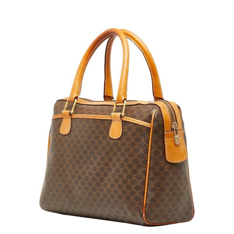 【お値下げ】セリーヌ　マカダム ハンドバッグ ブラウン PVC レザー CELINE（セリーヌ） マカダム ハンドバッグ ブラウン PVC レザー