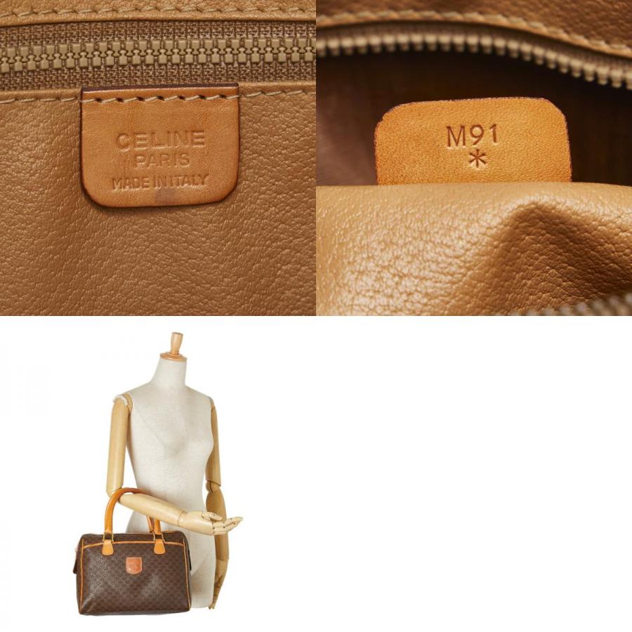 CELINE（セリーヌ） マカダム ハンドバッグ ブラウン PVC レザー