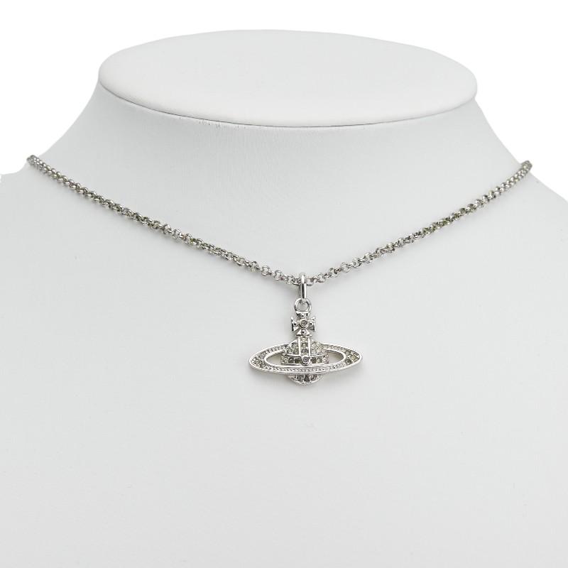 美品✨ヴィヴィアンウエストウッド オーブ ネックレス ラインストーン シルバー ヴィヴィアンウエストウッド オーブ ラインストーン ネックレス