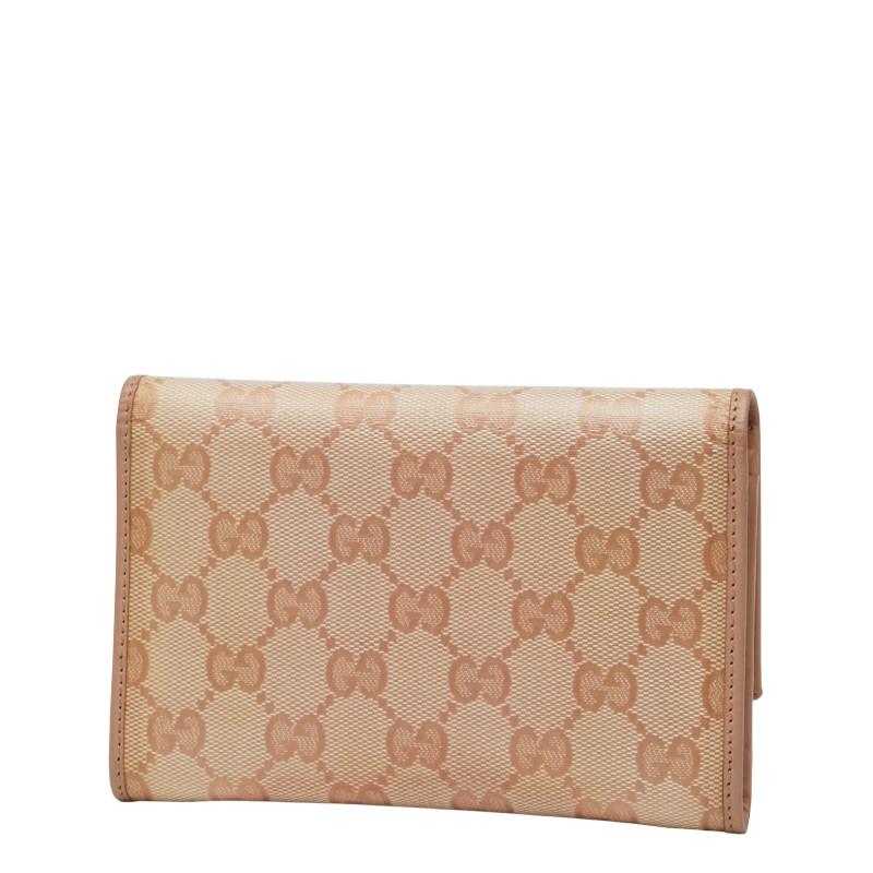 GUCCI（グッチ） GGクリスタル 二つ折り財布 190331 ピンク PVC レザー