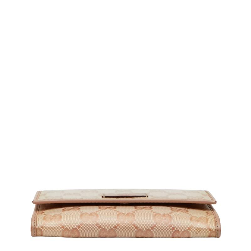 GUCCI（グッチ） GGクリスタル 二つ折り財布 190331 ピンク PVC レザー
