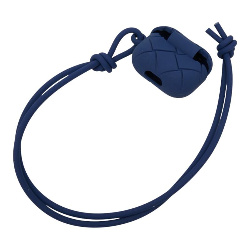 ボッテガヴェネタ イントレチャート AirPods Pro ケース イヤホンケース ネイビー ラバー レディース BOTTEGAVENETA 【中古】_1