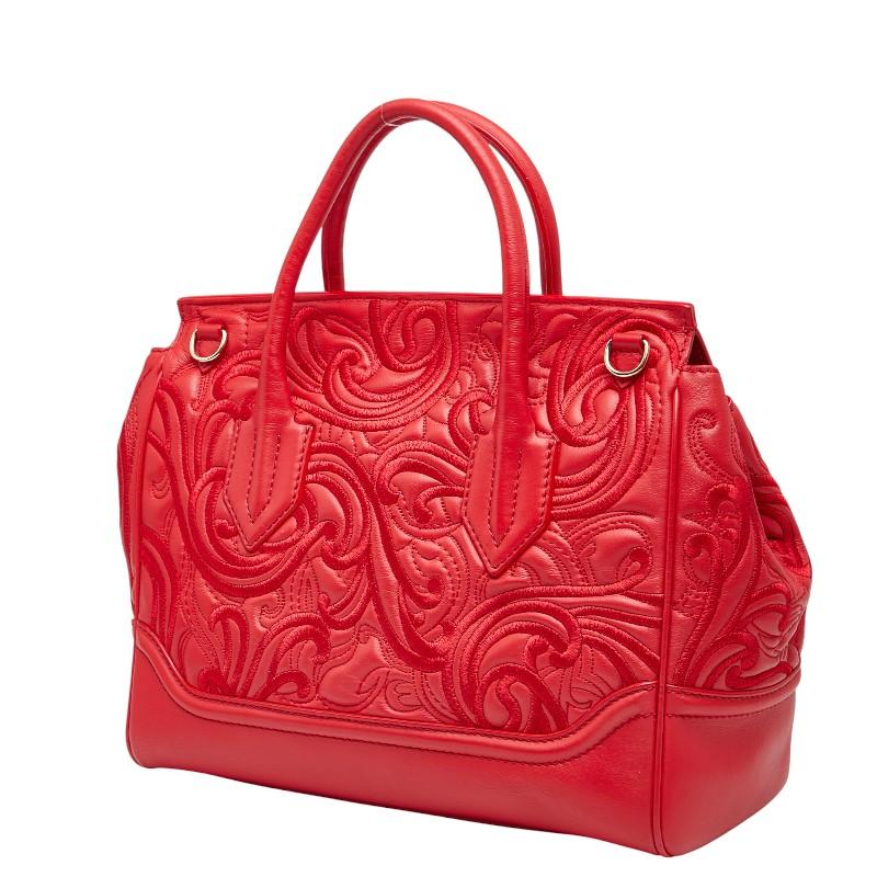 ヴェルサーチェ メドューサ パラッツォエンパイア ハンドバッグ ショルダーバッグ 2WAY レッド レザー レディース VERSACE 【中古】 ヴェルサーチェ メドューサ パラッツォエンパイア ハンドバッグ