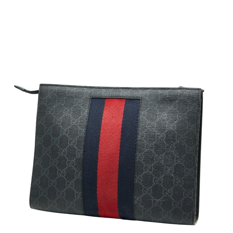 大人気✨GUCCI シェリーライン GG レザー ポーチ クラッチバッグ GUCCI（グッチ） GGスプリーム シェリーライン クラッチバッグ