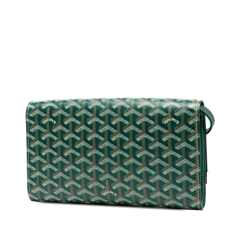 未使用品◎GOYARD ゴヤール モンテカルロ PM PVC カーフスキン ウッド使い ショルダーバッグ／クラッチバッグ ブラック ブラウン ホワイト シルバー金具 フランス製 レディース GOYARD - 未使用品◎GOYARD ゴヤール モンテカルロ PM PVC カーフ