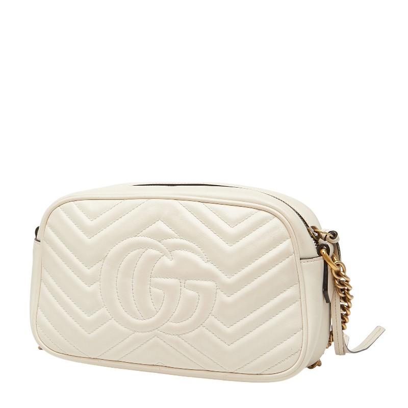 グッチ　GGマーモント　チェーン ショルダーバッグ　ホワイト　447632 GUCCI（グッチ） GGマーモント 斜め掛け チェーン ショルダーバッグ