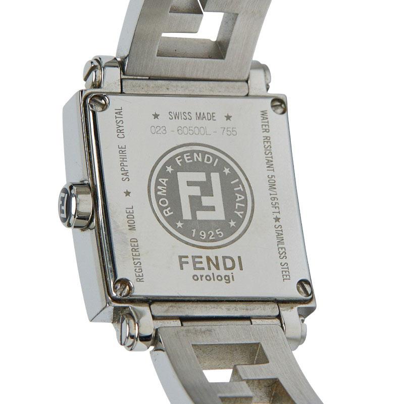 FENDI 60500L クアドロミニ オロロジ　腕時計 FENDI（フェンディ） 60500L クアドロミニ スクエア シェル文字盤 SS