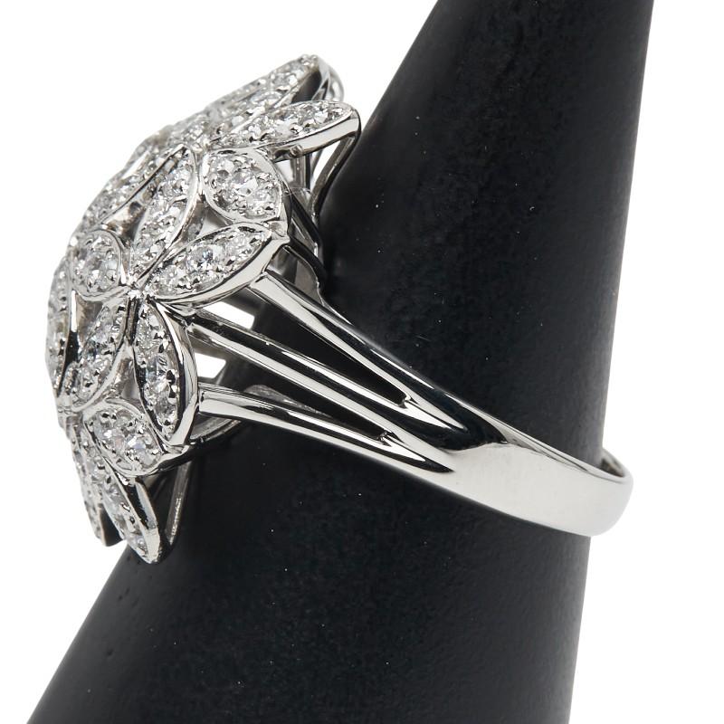 Pt900 プラチナ ダイヤ3.00ct 花 フラワー モチーフ リング 指輪
