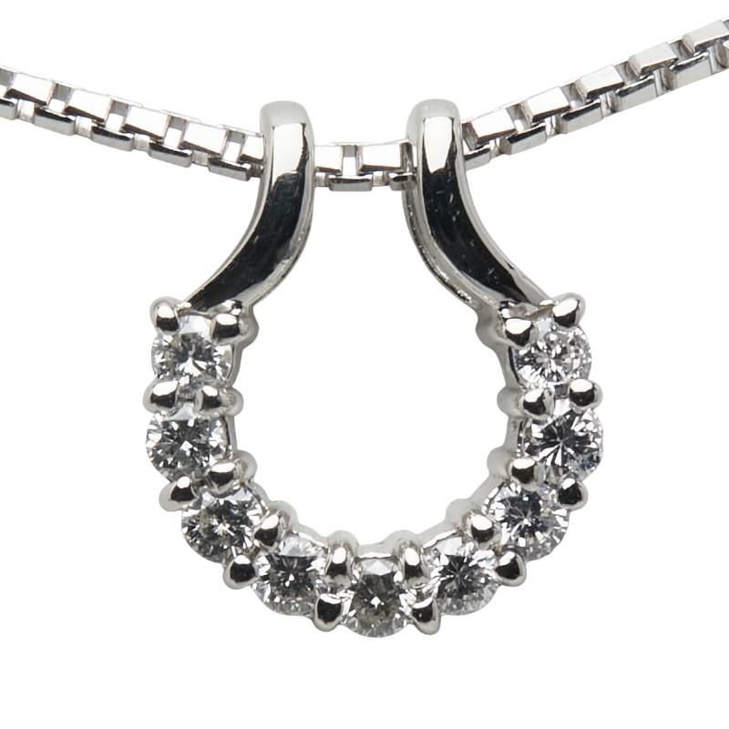 Pt900 プラチナ Pt850 ダイヤ0.28ct サークル 馬蹄 モチーフ 