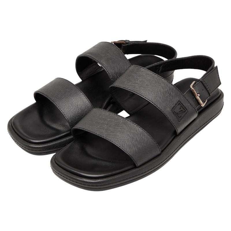 LOUIS VUITTON ルイヴィトン モノグラム サンダル 黒 8 1/2 LOUIS VUITTON（ルイ・ヴィトン） ルイ ヴィトン サンダル ストラップ