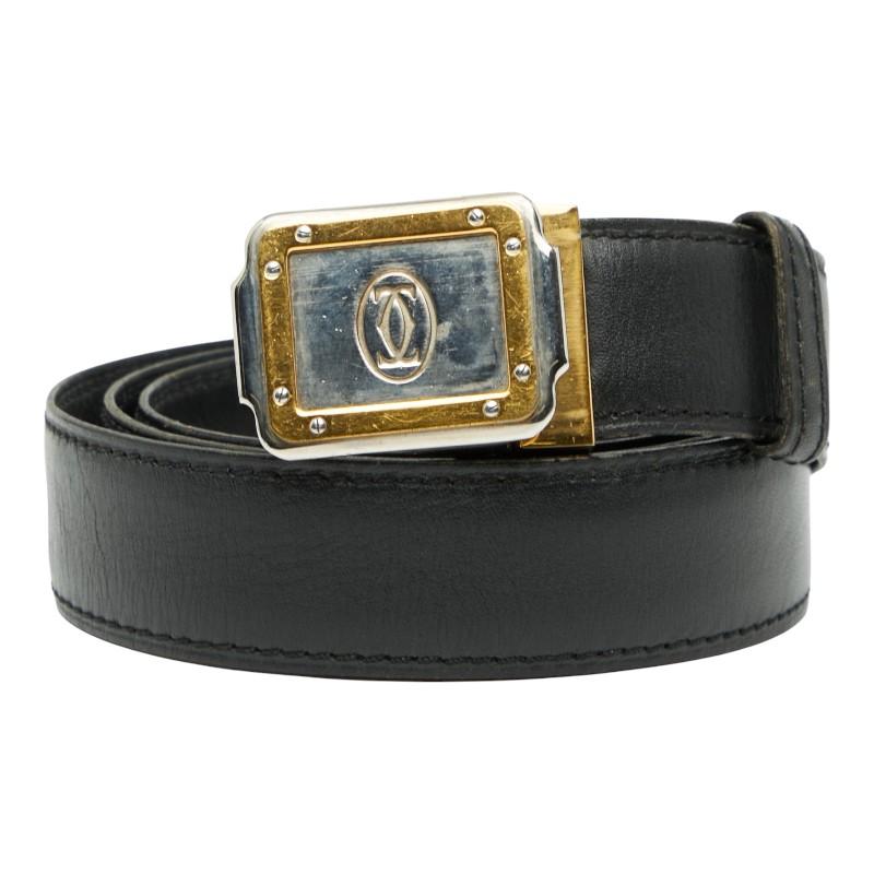 Cartier（カルティエ） サントス ベルト ブラック レザー メンズ